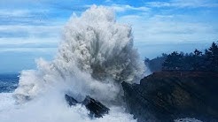 Huge Waves! Shore Acres Storm Watching Oregon Coast 